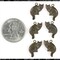 Chocolate Brown Plated Brass Sitting Cat Charms - Three Sets of Two Facing Each Other - RB-C60